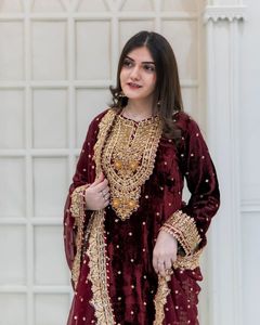 New Designer Heavy Work Dupatta Indian & Pakistani Clothing Heavy Velvet <b>Top</b> for Party Wear <b>Viscose</b> Velvet <b>Top</b> with Heavy Work - Product Image 3