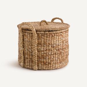 <b>Large</b> round water hyacinth <b>basket</b> with a sturdy handle Handmade <b>Storage</b> <b>Basket</b> Wholesale eco-friendly Made in Vietnam - Product Image 1