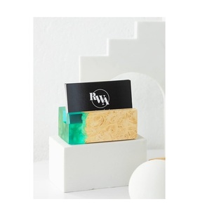 Tarjetero de madera de resina de buena calidad para escritorio de oficina, a la venta tarjetero de madera y resina, forma rectangular - Product Image 1