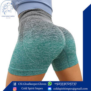Pantalones cortos de yoga para levantamiento de glúteos de excelente calidad para mujer, pantalones cortos de entrenamiento de cintura alta sin costuras - Product Image 2