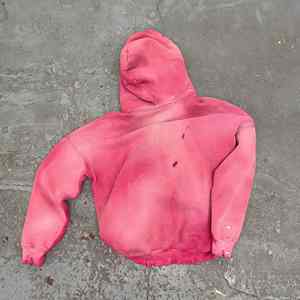 Sweat à capuche d'hiver en polaire surdimensionnée et délavé à l'acide avec fermeture éclair vintage pour hommes - Product Image 2