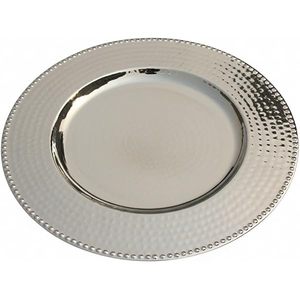 Assiettes de présentation rondes en acier inoxydable martelé doré brillant pour mariage, fête, vaisselle de table - Product Image 6