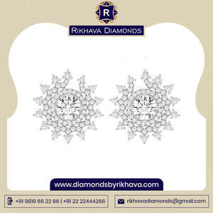 Nueva llegada Diseñador Colección 10K Pendientes de oro blanco con diamantes Piezas de moda de alta calidad - Product Image 6