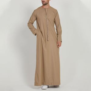 Thobe élégant et décontracté pour homme, Jubba arabe sur mesure de qualité supérieure, robe islamique traditionnelle à manches longues en coton à capuche pour musulman - Product Image 2