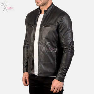 Chaqueta de Motociclista de Cuero PU Negro para Hombre, con Cierre, Estilo Clásico Urbano, Ropa Exterior para Motociclismo - Product Image 2