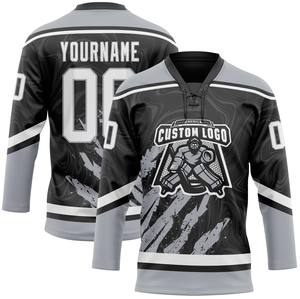 Jersey de Hockey sobre Hielo Profesional 100% Poliéster con Cuello de Encaje, Antibacteriano, de Secado Rápido, con Nombres de Equipos/Jugadores Personalizados - Product Image 6