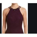 Abito lungo da donna Nightway in maglia glitterata viola XL con decorazioni in strass, ideale per la madre della sposa o per il ballo di fine anno - Product Image 2