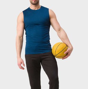 Camisetas sin mangas de verano con logotipo personalizado para hombre, camisetas cómodas de punto transpirables para gimnasio y Fitness - Product Image 6
