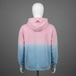 เสื้อฮู้ดผู้ชาย MATTIERA สีชมพู-น้ำเงิน ทูโทน พิมพ์โลโก้สีแดง ผ้าฟลีซ สไตล์สตรีทแวร์ลำลอง เสื้อฮู้ดแบบมีฮู้ด สั่งทำขายส่ง OEM - Product Image 6