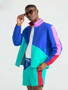 Ensemble short de jogging court d'été décontracté Ensemble de t-shirts coupe-vent en nylon/polyester imprimés confortables et élégants pour hommes - Product Image 2