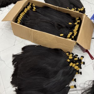Cutícula negra recta natural de un solo donante cruda alineada para blanquear la extensión de cabello humano brasileño - Product Image 5
