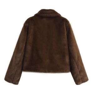 Chaqueta de manga larga marrón con botones de solapa suelta 2025 para la colección de otoño e invierno de las mujeres - Product Image 5