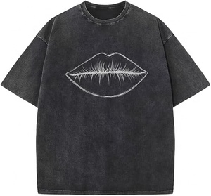 Camisetas Retro para Hombre al por Mayor, Estilo Stone Wash, Talla Grande, Transpirables, de Alta Calidad, con Impresión de Logotipo Personalizado - Product Image 4