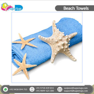 Serviette de plage douce de couleur unie Serviette de plage de golf 100% coton cardée luxueuse au prix le plus bas - Product Image 3