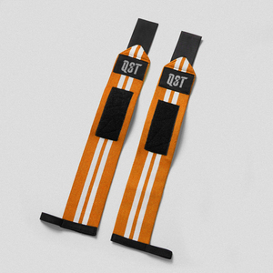 Muñequeras de Algodón para Levantamiento de Pesas con Logotipo Personalizado OEM, Antideslizantes, Resistentes, Elásticas y a Rayas para Entrenamiento en Gimnasio - Product Image 2