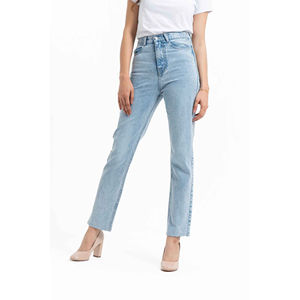 Pantalones vaqueros de mujer de último estilo para mujer 100% algodón precio al por mayor pantalones vaqueros rectos de estilo lápiz pantalones vaqueros de mujer - Product Image 6