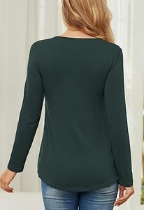 T-shirt de maternité respirant, dernière conception 2026, couleur unie, manches longues, en coton, pour allaitement, vente en gros - Product Image 2