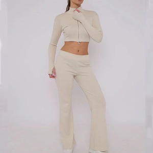 Conjunto Deportivo para Mujer, Top Corto Personalizado, Conjunto Informal de Dos Piezas para Entrenamiento, Ropa para Mujer, Sudadera con Cremallera y Pantalones Jogger 2026 - Product Image 3