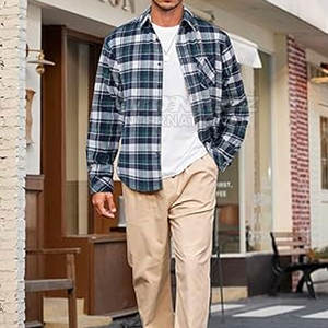 เสื้อสักหลาดลายตารางหมากรุกสไตล์ย้อนยุคในเมืองเสื้อสไตล์สตรีทแวร์ผ้าฝ้าย100% ออกแบบได้ตามต้องการ - Product Image 3