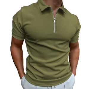 Camiseta Polo personalizada de color sólido para hombre, camisetas polo de manga corta de secado rápido para hombre, camiseta con media cremallera y logotipo bordado personalizado - Product Image 6