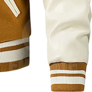 Blouson de baseball pour homme de haute qualité, broderie chenille, manches en coton, couleur personnalisée, coupe-vent, respirant, style urbain, en polaire - Product Image 4