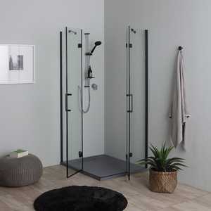 90X70 Clear Glass <b>Black</b> Shower Cabin 6MM Without Lion Profiles <b>Bathroom</b> <b>Sets</b> - Product Image 2