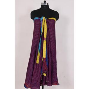 Jupe longue indienne Boho vintage en soie pure faite à la main pour femmes, tenue décontractée de plage d'été, taille naturelle, faite à la main - Product Image 5