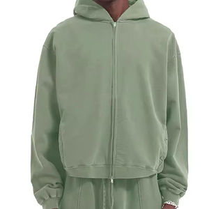 Sweat à capuche vintage épais en molleton bouclette Spandex/Polyester, coupe oversize à épaules tombantes, tissé de haute qualité, décontracté, printemps - Product Image 3