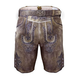 Pantalones Cortos Bávaros de Cuero Hechos a Medida para Hombre, Casuales, de Cintura Media, Color Sólido, Secado Rápido y Transpirables - Product Image 1