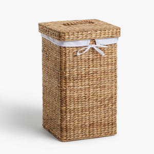 <b>Wicker</b> storage bin <b>basket</b> with lid water hyacinth <b>laundry</b> <b>baskets</b> handcrafted weaving bins - Product Image 3