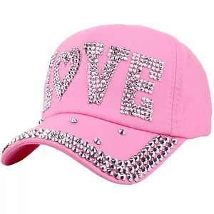 Gorra de béisbol vaquera desgastada para mujer, moda al por mayor, pantalones vaqueros con diamantes de imitación, sombrero con corona brillante - Product Image 4