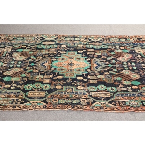 4.9x6.9 ft Turkish <b>Brown</b> <b>Wool</b> Patchwork Rug Eco-Friendly Latex Backing - Product Image 3