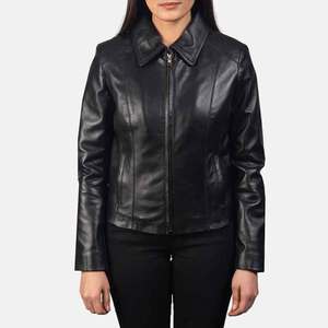Printemps et automne femmes veste en cuir véritable col rabattu en peau de mouton femme veste Streetwear dames hauts - Product Image 1