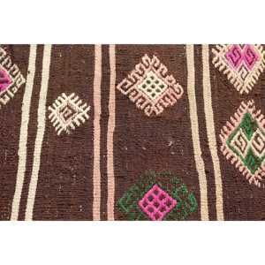 Tapis turc vintage, tapis Kilim 7,7x12,9 pieds, tapis persan brun surdimensionné - Product Image 5