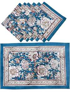 Napperons fabriqués à la main 100% coton Jaipur traditionnel ethnique indien Design motif floral bloc à la main imprimé Table à manger tapis - Product Image 3