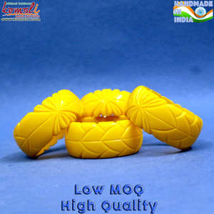 Yellow Carved Resin <b>Bangle</b> <b>Bracelet</b> Retro Vintage Style Handmade Jewelry Ideal for Everyday Wear or Special Occasions - Product Image 2