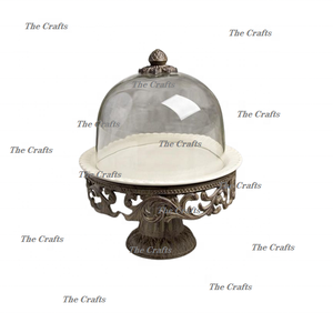 แท่นวางเค้กเหล็กพร้อมฝาปิดกระจกดีไซน์ยอดเยี่ยมสำหรับร้านอาหารที่ให้บริการโดม - Product Image 3