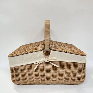 Cesta de Almacenamiento Plegable Rectangular de Ratán, Hecha a Mano, Ligera, Ecológica, Multifuncional, Estilo Vintage, para Picnic - Product Image 6