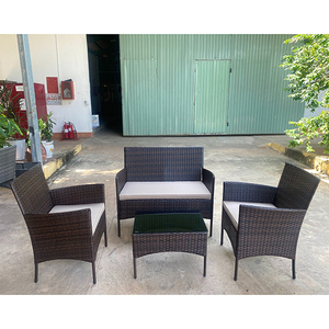 Hot Selling Modern Contemporary 4 PCS <b>Rattan</b> Garden Patio Set with Cushions Steel Frame for Indoor/<b>Outdoor</b> Use All-Weather - Product Image 4