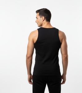 Chaleco UrbanoFlex Transpirable de Algodón Negro para Hombre, Sin Mangas, Suave y Elástico, para Comodidad Diaria, Ajuste Duradero - Product Image 5