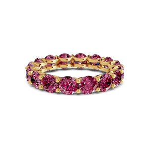 Bague Éternité Ronde Violette Éclatante avec Diamant de Laboratoire 1,00 Carat (Total 2 Carats) en Or Massif 14K, Couleur Violette, Pureté VS, Teinte Fantaisie Profonde et Régale - Product Image 2