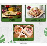 Assiettes carrées en feuilles de noix d'aréca biodégradables et réutilisables - Robustes, écologiques, jetables, naturelles, compostables, résistantes à l'eau