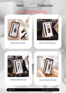 Venta al por mayor de tendencia promocional de metal pluma llavero Combo llavero de lujo corporativo regalo conjunto promocional artículos personalizados para regalo - Product Image 2