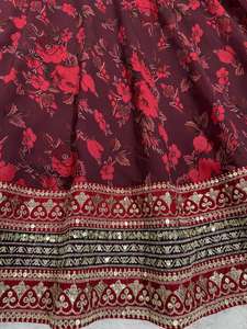 Nuevo trabajo de bordado Georgette de imitación pesado exclusivo Bordado de secuencia de la mejor calidad e impresión digital Lehenga Choli y Dupatta - Product Image 3