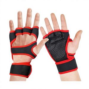 Breathable Neoprene Weight Lifting Gloves Fingerless Workout Gloves Non Slip Palm Adjustable Wrist <b>Strap</b> for Gym - Product Image 1