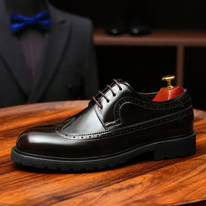 Chaussures Oxford en cuir de vachette pleine fleur avec talon amorti et design antidérapant, chaussures habillées pour hommes, chaussures en cuir - Product Image 2