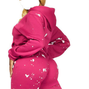 Conjunto de pantalones cortos y Sudadera con capucha corta para mujer de alta calidad Traje de dos piezas suave y acogedor Patrón sólido ecológico - Product Image 4