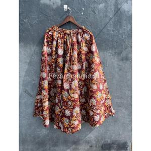 Jupe portefeuille midi à fleurs décontractées pour femmes jupe longue en coton doux avec robe de soirée d'été respirante à imprimé bohème faite à la main - Product Image 1