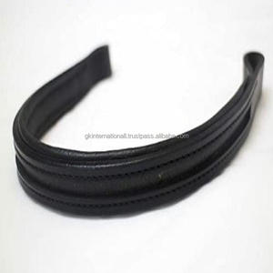 Banda para cejas de caballo de canal vacío, banda para cejas de caballo de cuero cocido completo con relleno suave de vaca, color marrón y negro, venta al por mayor - Product Image 6