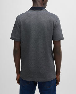 Polo blanc sans boutons à manches courtes et à ourlet côtelé coupe ajustée pour homme, léger, en coton coloré pour l'été avec logo personnalisé - Product Image 4